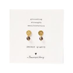 Mini Coin Smokey Quartz Gold - A Beautiful Story